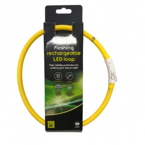 Animal Instincts Flashing Safety Usb Rechargeable LED Loop Yellow 65cm